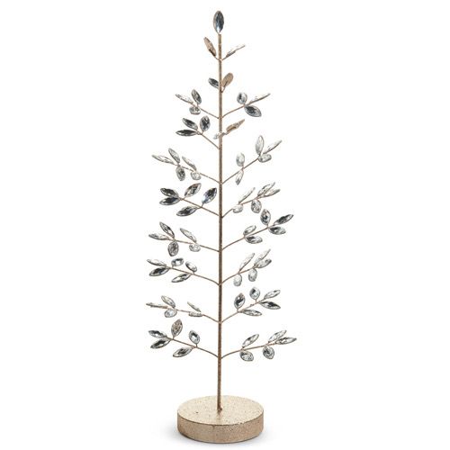 Raz 24.5&quot; Clear Jeweled &amp; Campagne Gold Tree