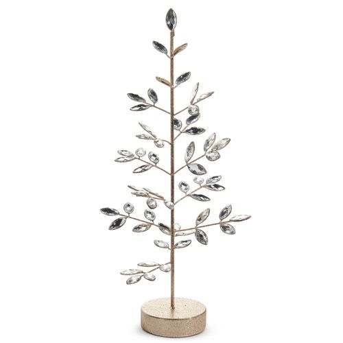 Raz 19&quot; Clear Jeweled &amp; Campagne Gold Tree