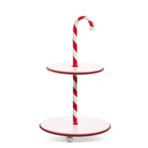 Raz 17&quot; Candy Cane 2 Tiered Stand