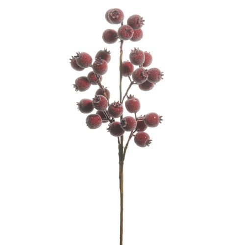 Raz 21&quot; Iced Burgundy Berry Pod Spray