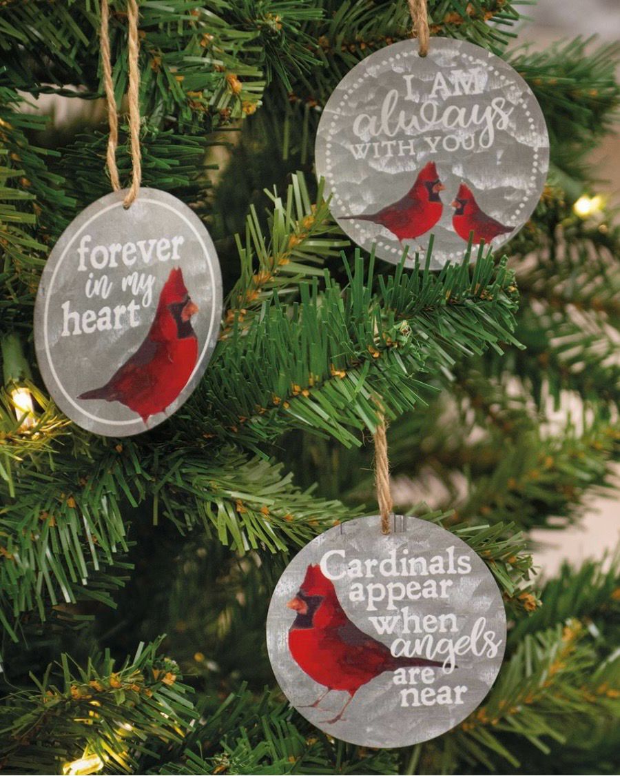 3 Set Always With You Cardinal Ornaments