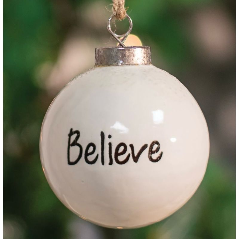 Col Believe White Ceramic Orn