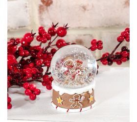 PDG Gingerbread Family Snowglobe 3.5&quot;