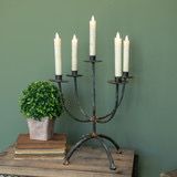 Rag 15.5&quot; Black Candelabra Taper Candle Holder