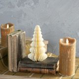 Rag 7&quot; Ivory w/gold Trim Paper Tree
