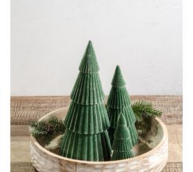 Pdg Sm Green Velvet Flocked Tree 4.25&quot;