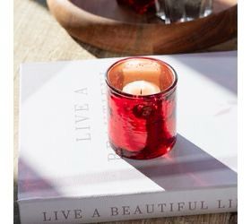 Pdg 3&quot; Red Glass Votive Holder