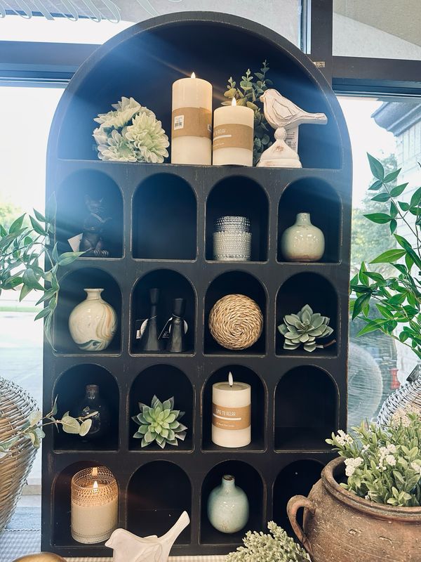 Rag Black Arched Cubby Shelf 21.5x4.75x38