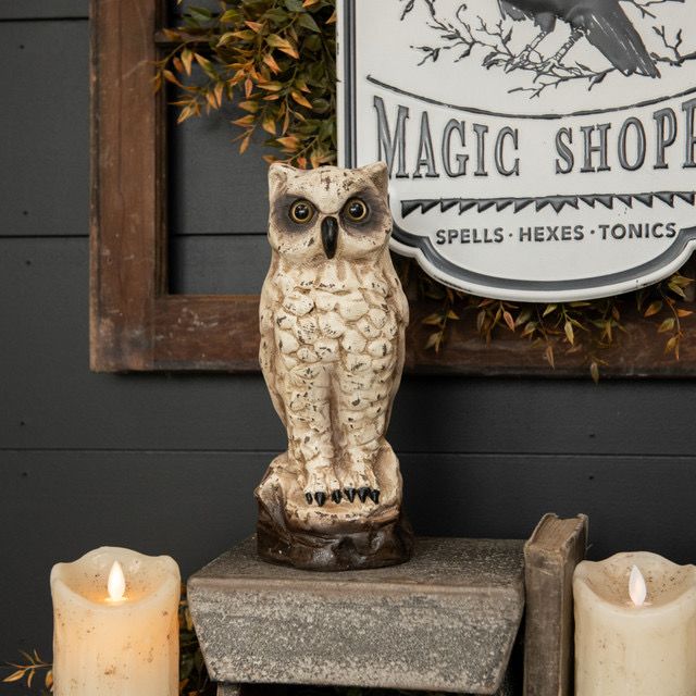 Rag 10&quot; White Vintage Owl