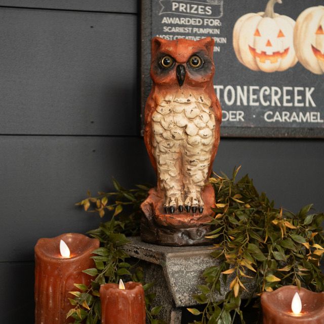 Rag 10&quot; Orange Vintage Owl
