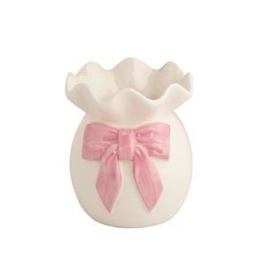 MP Big Bow Val Ruffle Bud Vase 4"
