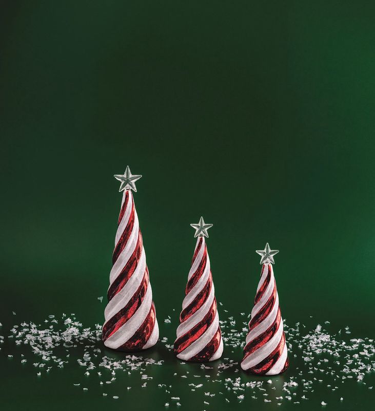 MP Md Candy Cane Glass Tree 9&quot;