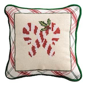 MP Candy Cane Needle Point Pillow