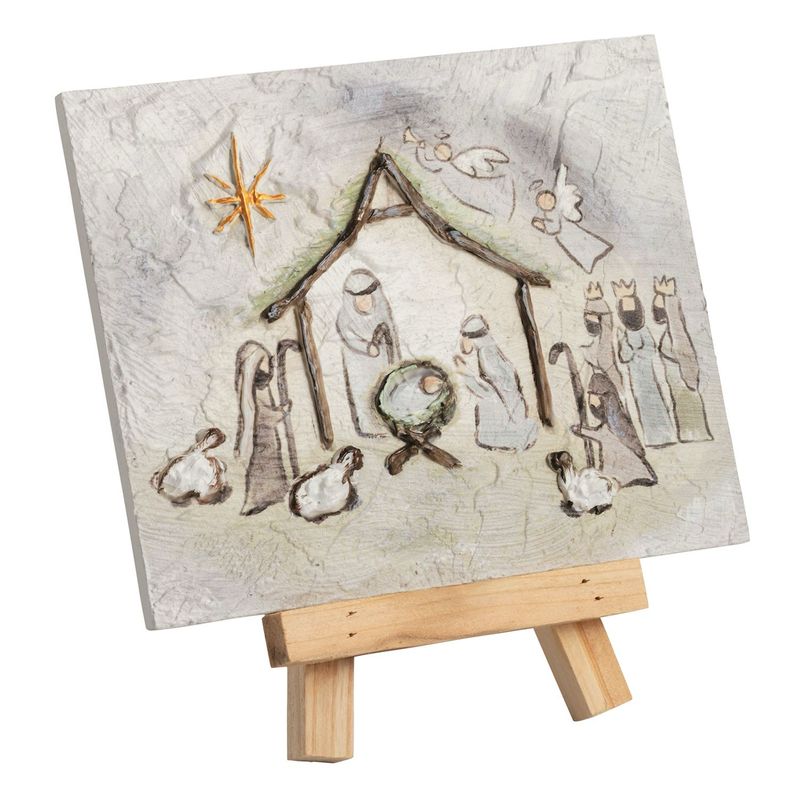 MP Nativity Farmhouse Art Plaque