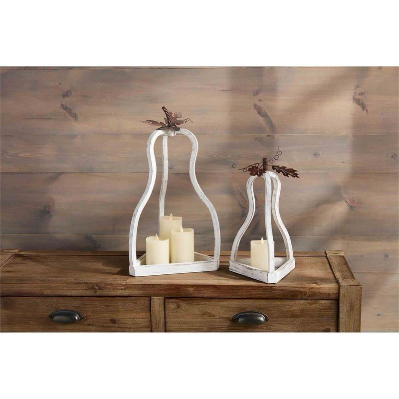 MP Lg Wht Pumpkin Lantern 21.5&quot;
