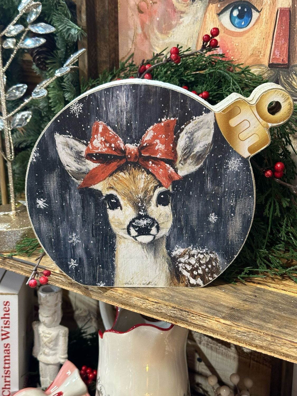 Jarmz Orn Sitter 10x8 Girl Deer Bow Head
