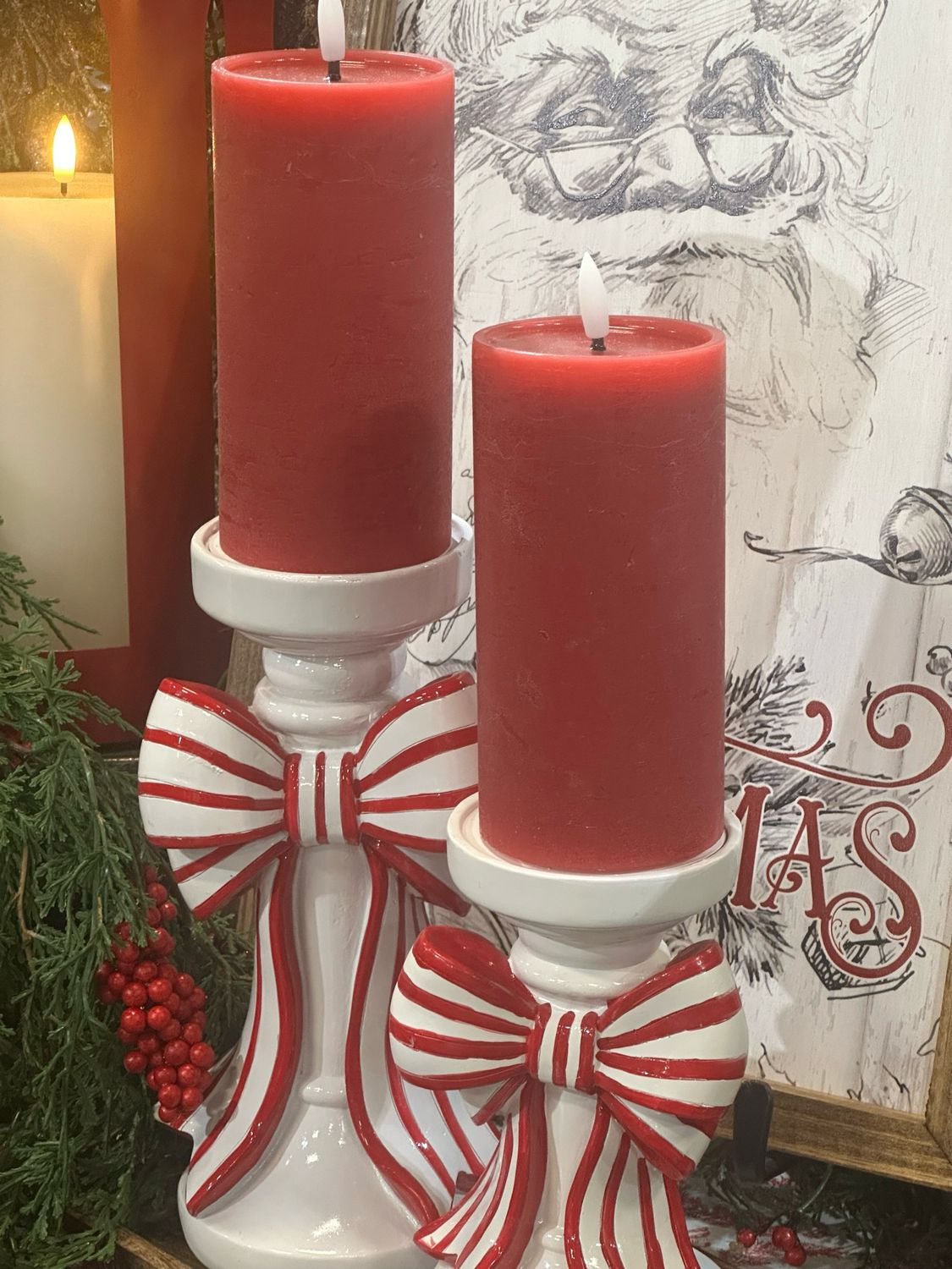 RA 7&quot; R/wh Bow Candle