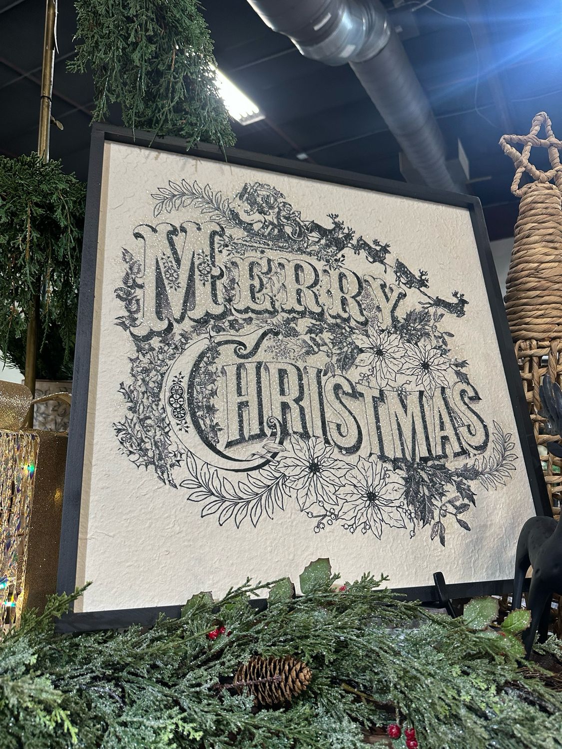 Raz 22&quot; Vintage Merry Xmas Wall Art