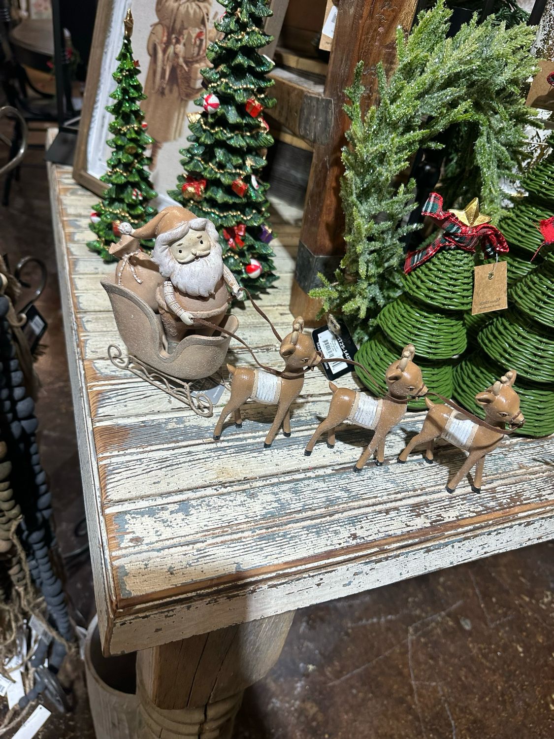 Raz 14&quot; Whimsical Santa &amp; Reindeer