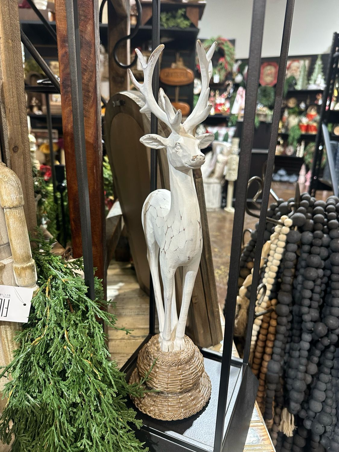 Raz Lg Whitewashed Deer 17&quot;