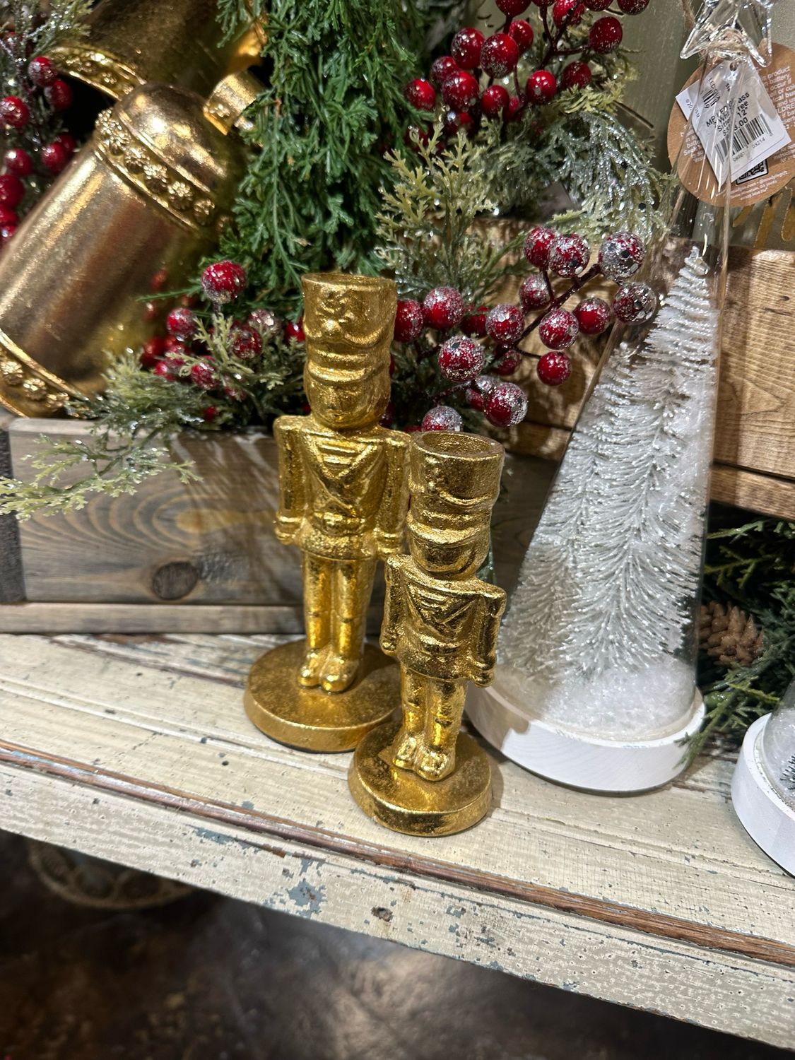Raz Sm Gold Nutcracker Candlestick 5.5&quot;
