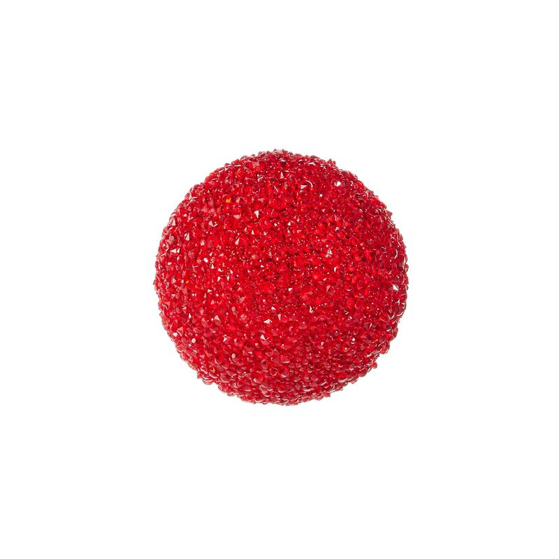 Raz 5&quot; Red Glitter Ball Orn