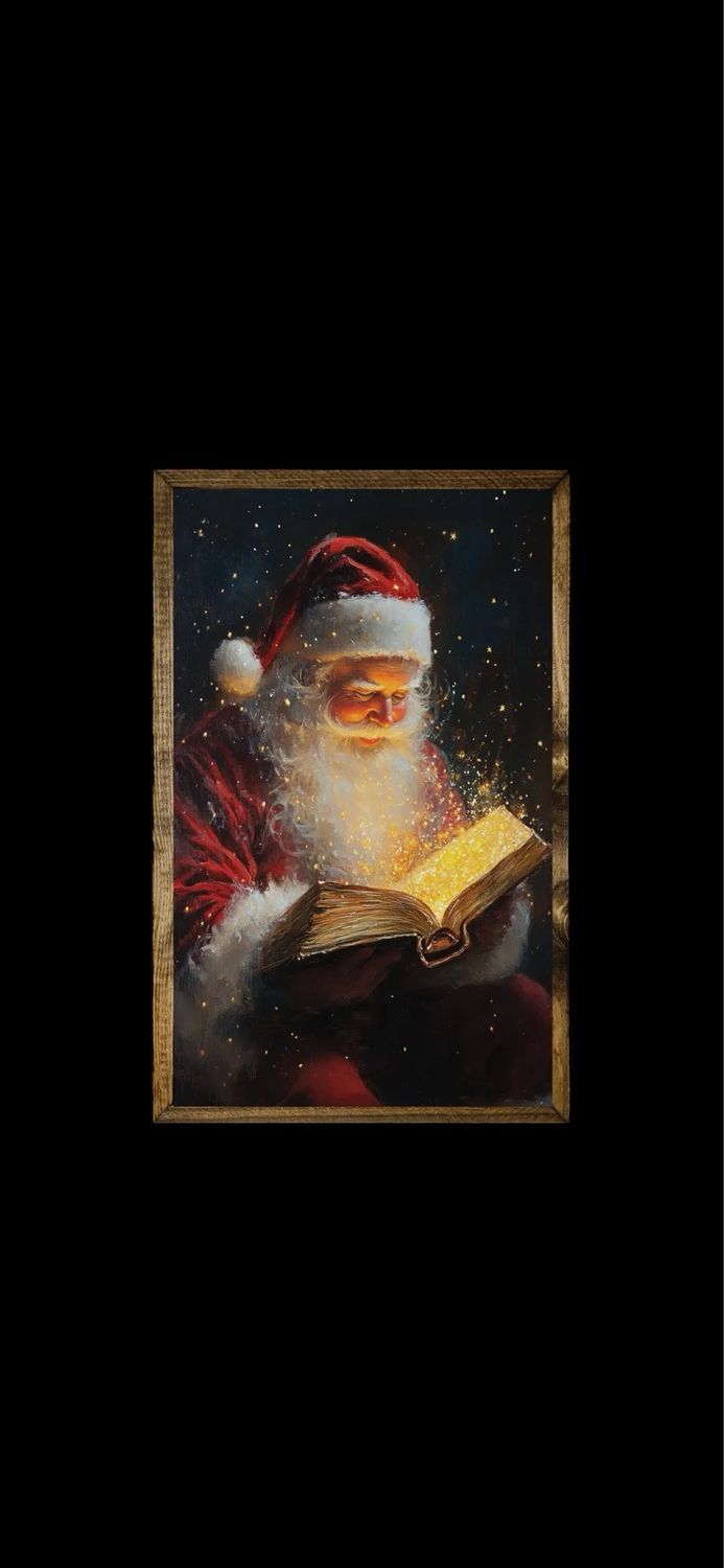 Jarmz 15x24 Santa Reading Glowing Book