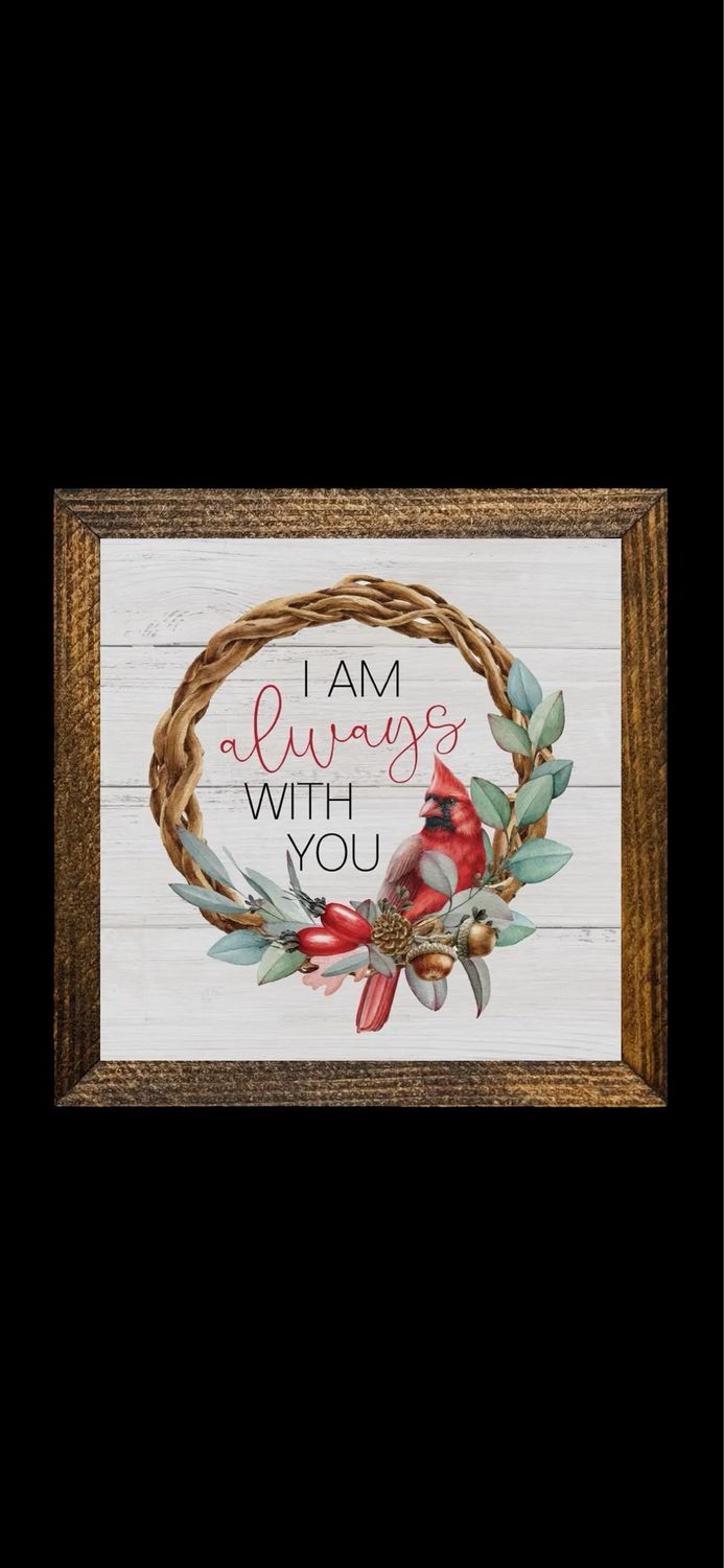 Jarmz 9x9 Always With You Cardinal Wreath