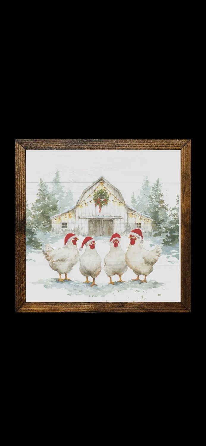 Jarmz 9x9 Xmas Chickens &amp; Snowy Barn