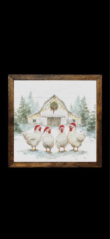 Jarmz 9x9 Xmas Chickens &amp; Snowy Barn