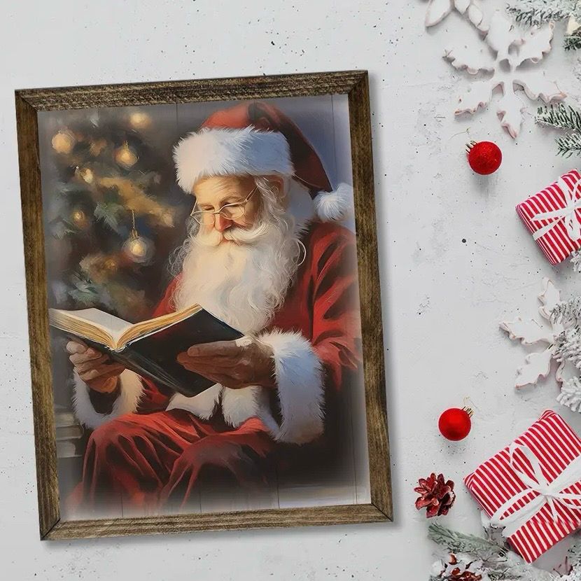 Jarmz 9x11 Santa Reading A Book