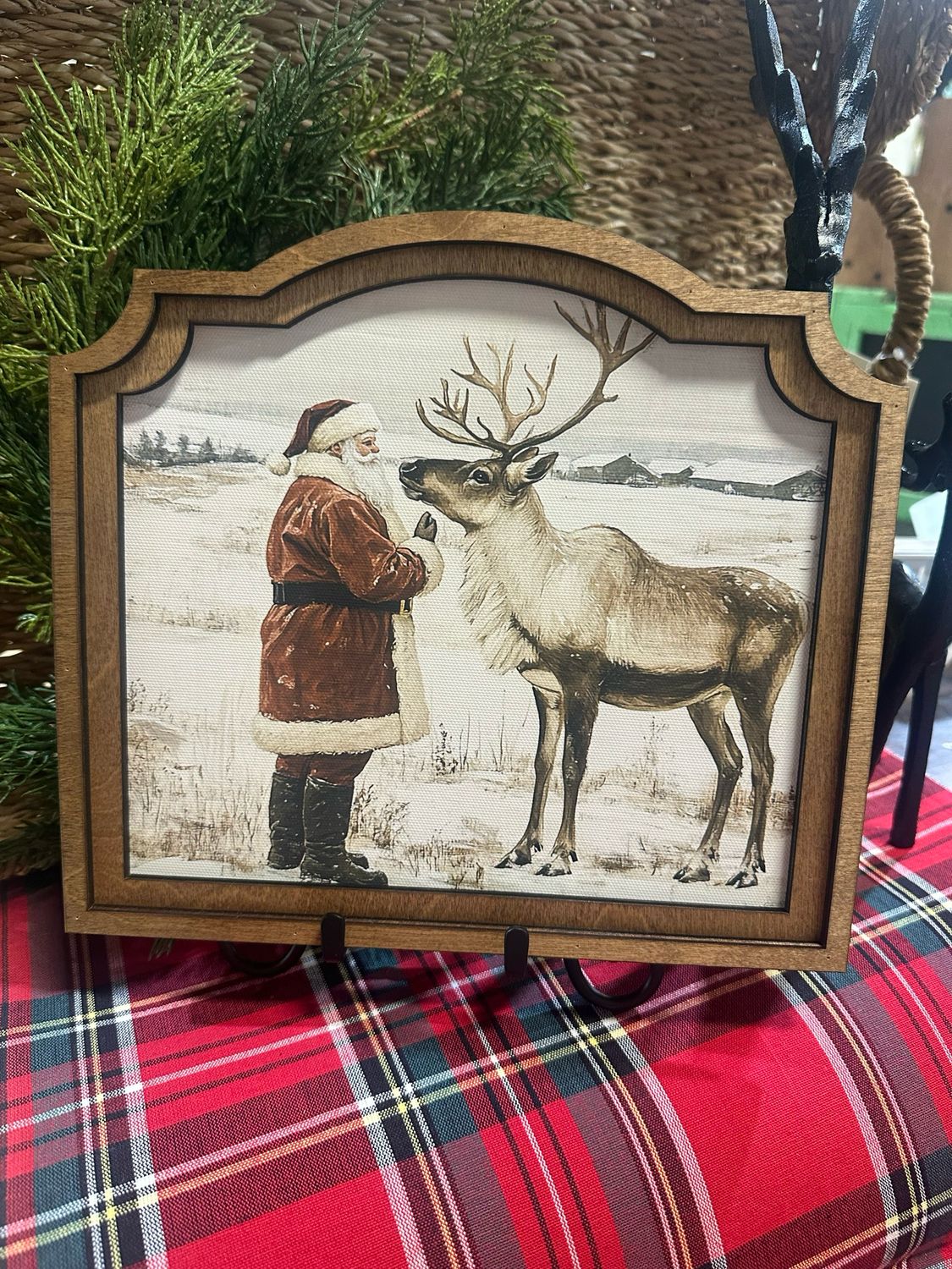 Red 10x9 Santa Reindeer Neutral