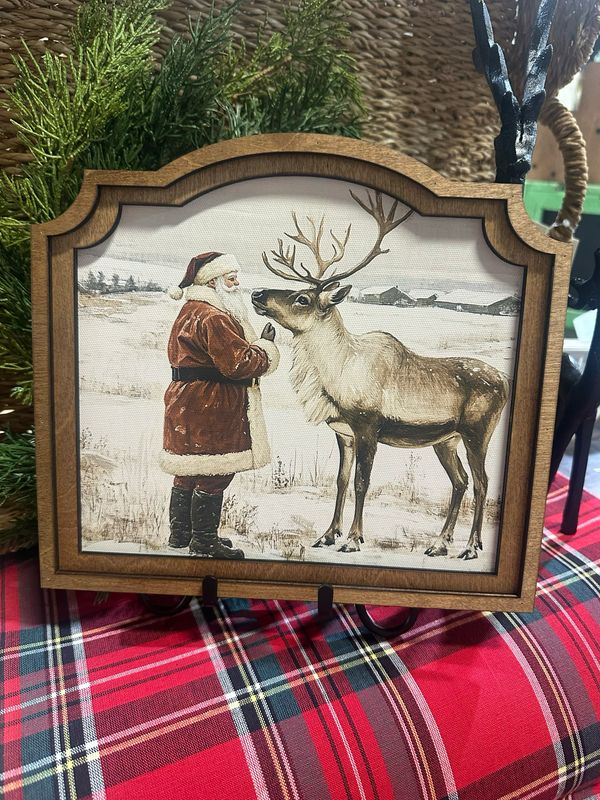 Red 10x9 Santa Reindeer Neutral