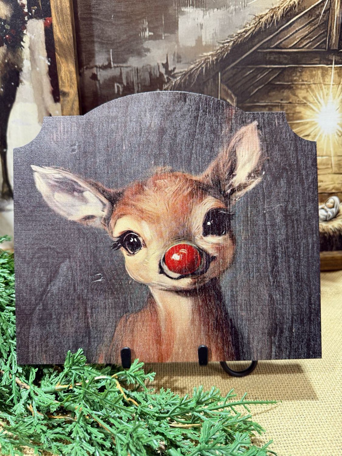 Red 9.25x8.25 Rudolph
