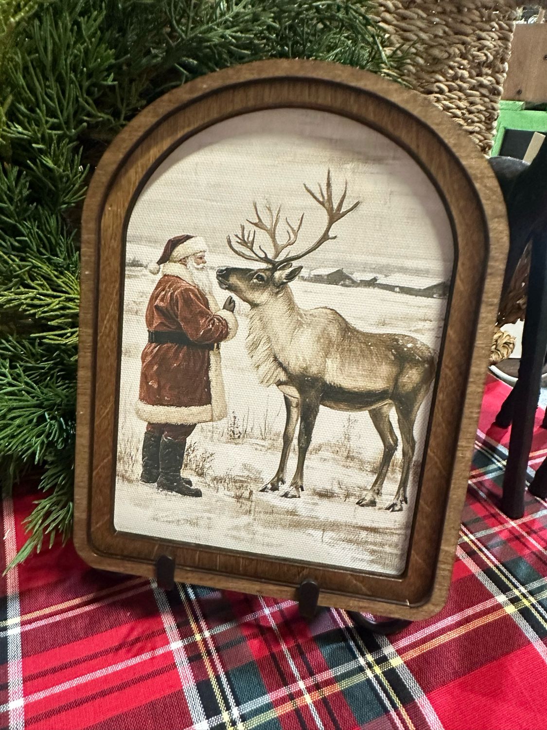 Red Arch Santa Reindeer Neutral 8x6