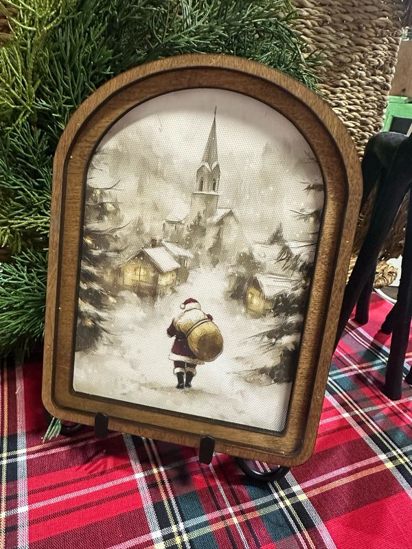 Red Arch Village Santa 8x6