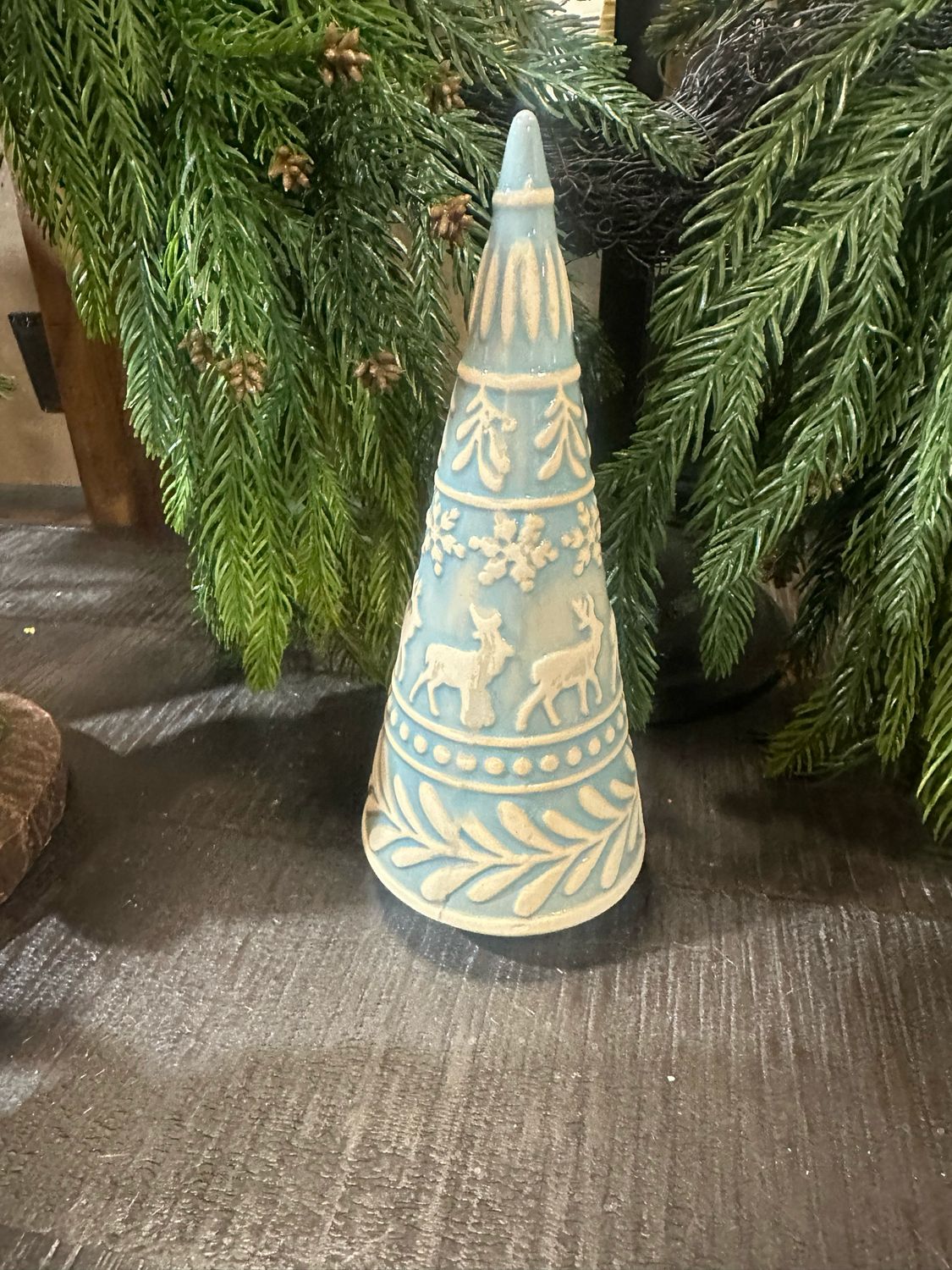 Ger Sm Ceramic Tree Blue 7&quot;