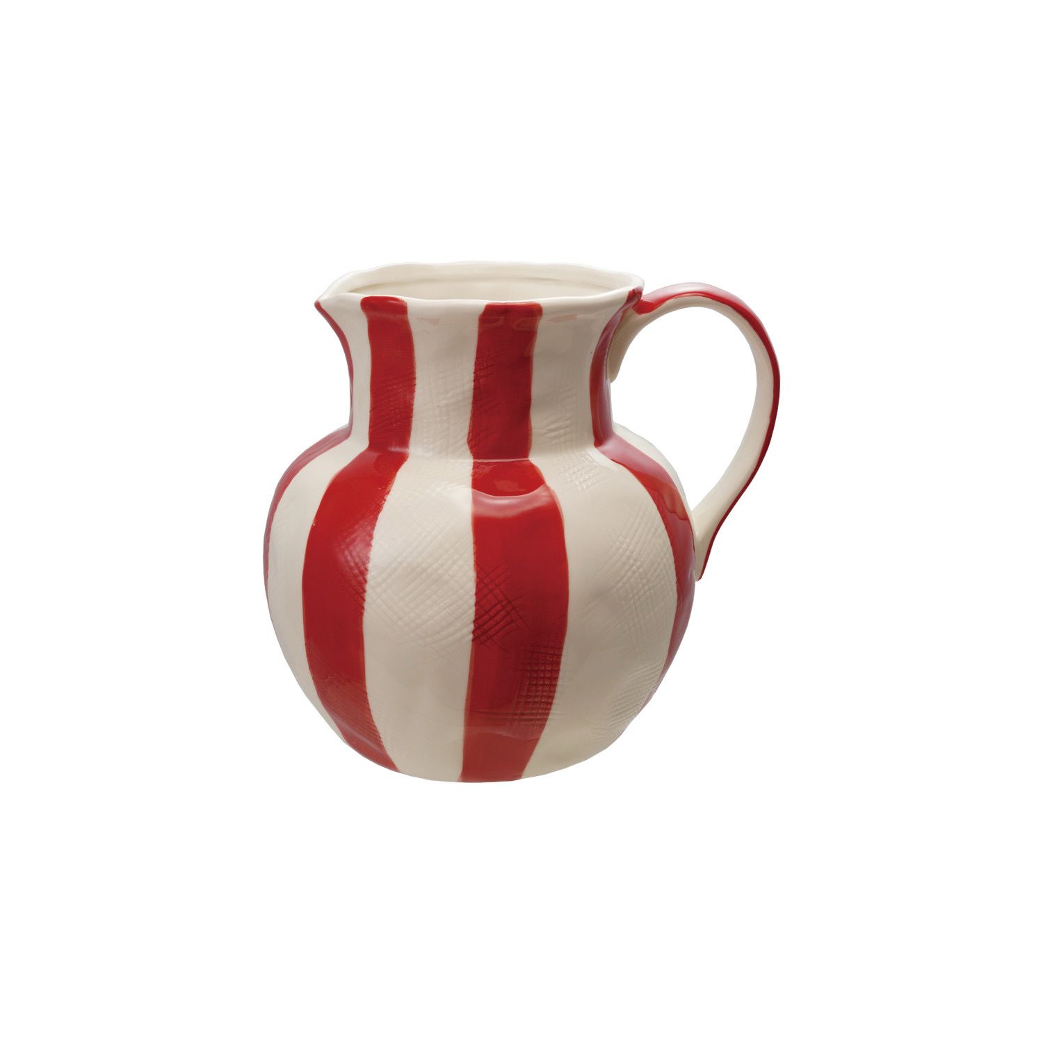 CCO Red Stripes Pitcher 3.5qt 7.5x8