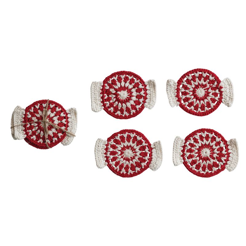 CCO S/4 Crocheted Candy Shaped Coasters 6x4
