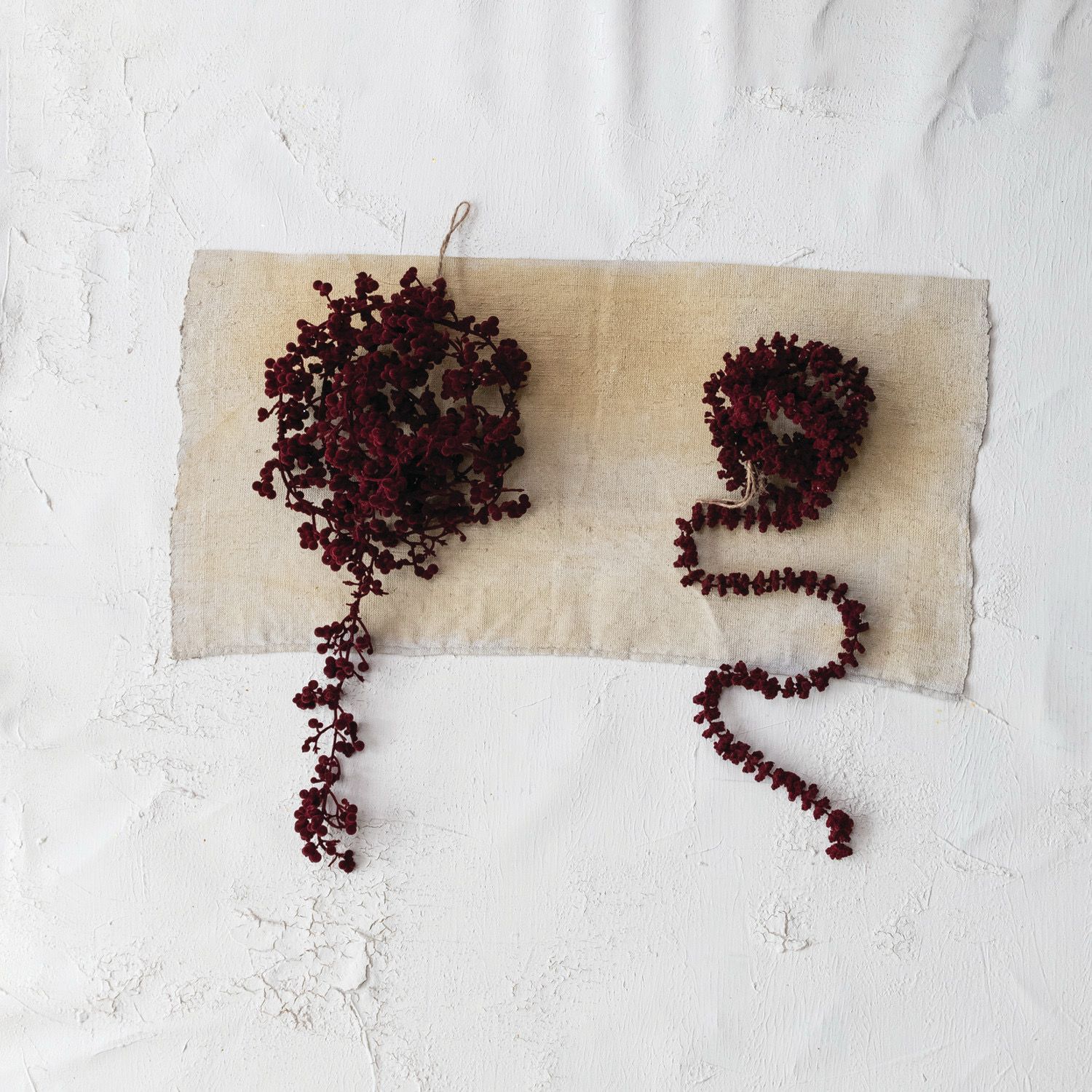 CCO 72&quot; Burgundy Foam Flocking Garland
