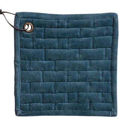 CCO 8&quot; Blue Velvet Pot Holder w/leather Loop