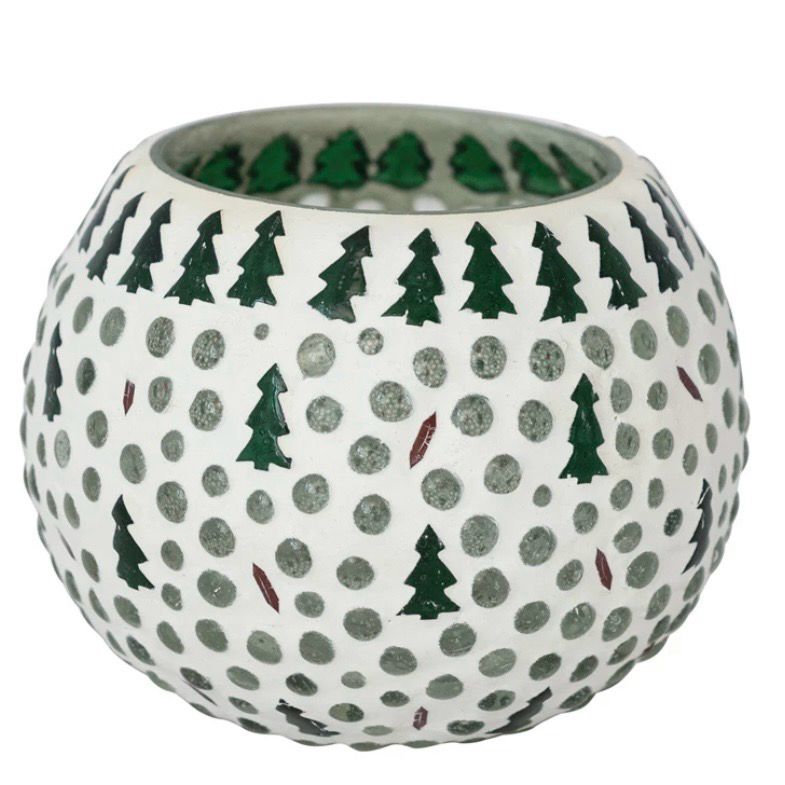 CCO 3.25&quot; Trees Glass Mosaic Votive