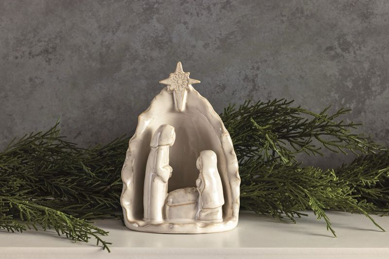 MP Wht Stoneware Nativity 5.5&quot;