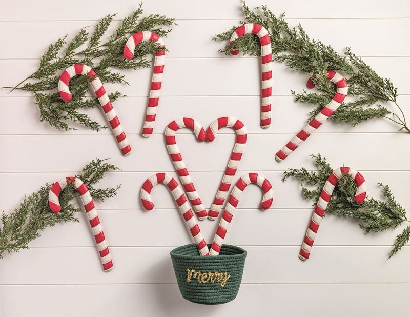 MP Tin Candy Cane Orn 12&quot;