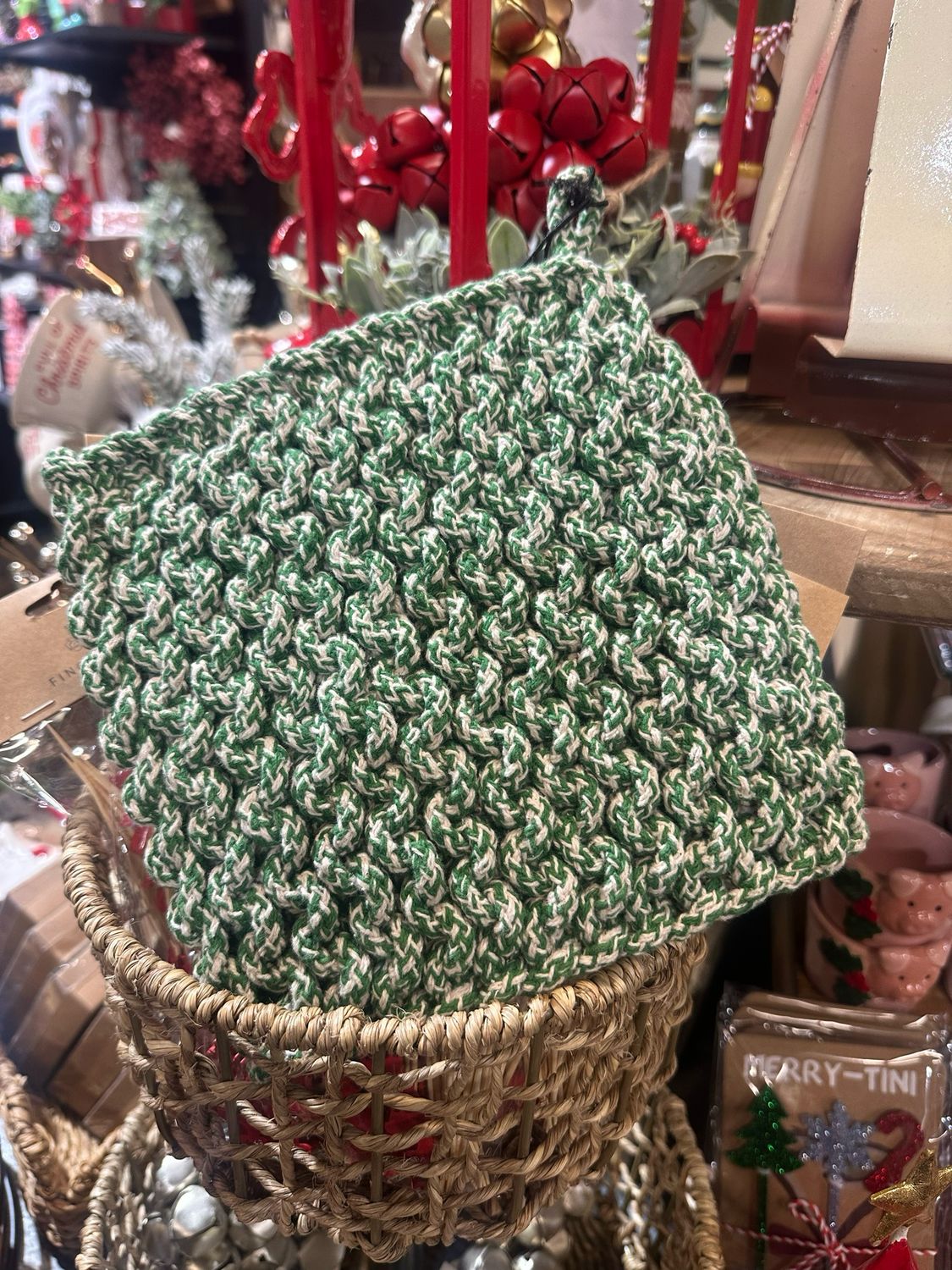 CCO Green/White Pot Holder 8&quot; Sq