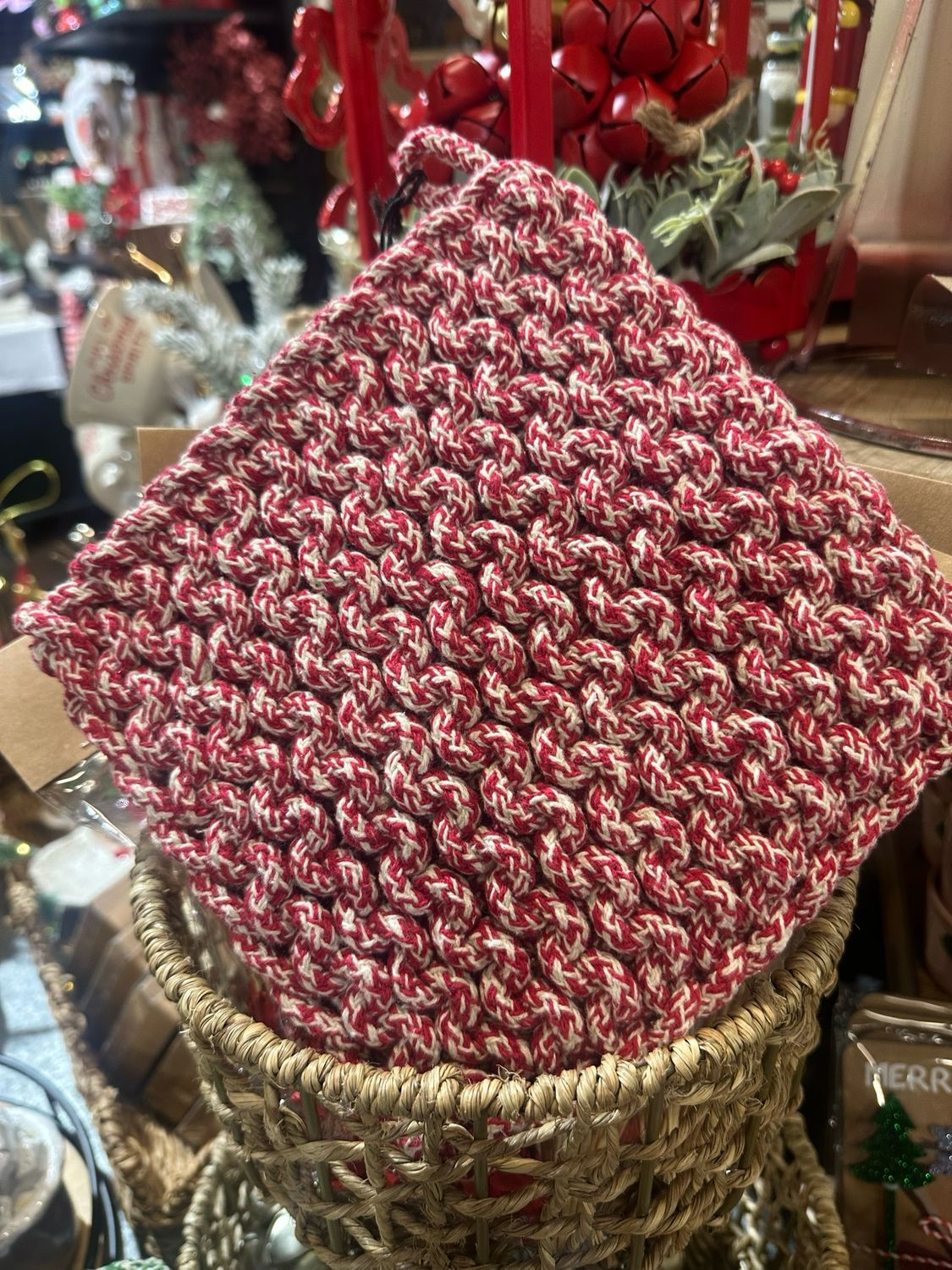 CCO Red/White Pot Holder 8&quot; Sq