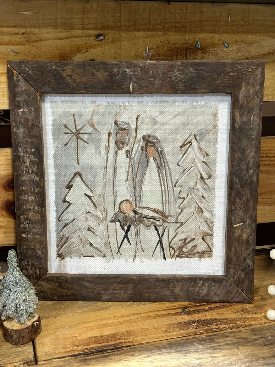 SCM 12x12 Wht Gold Nativity