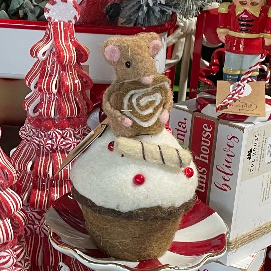 CCO Felt Mouse On Cake 7&quot;