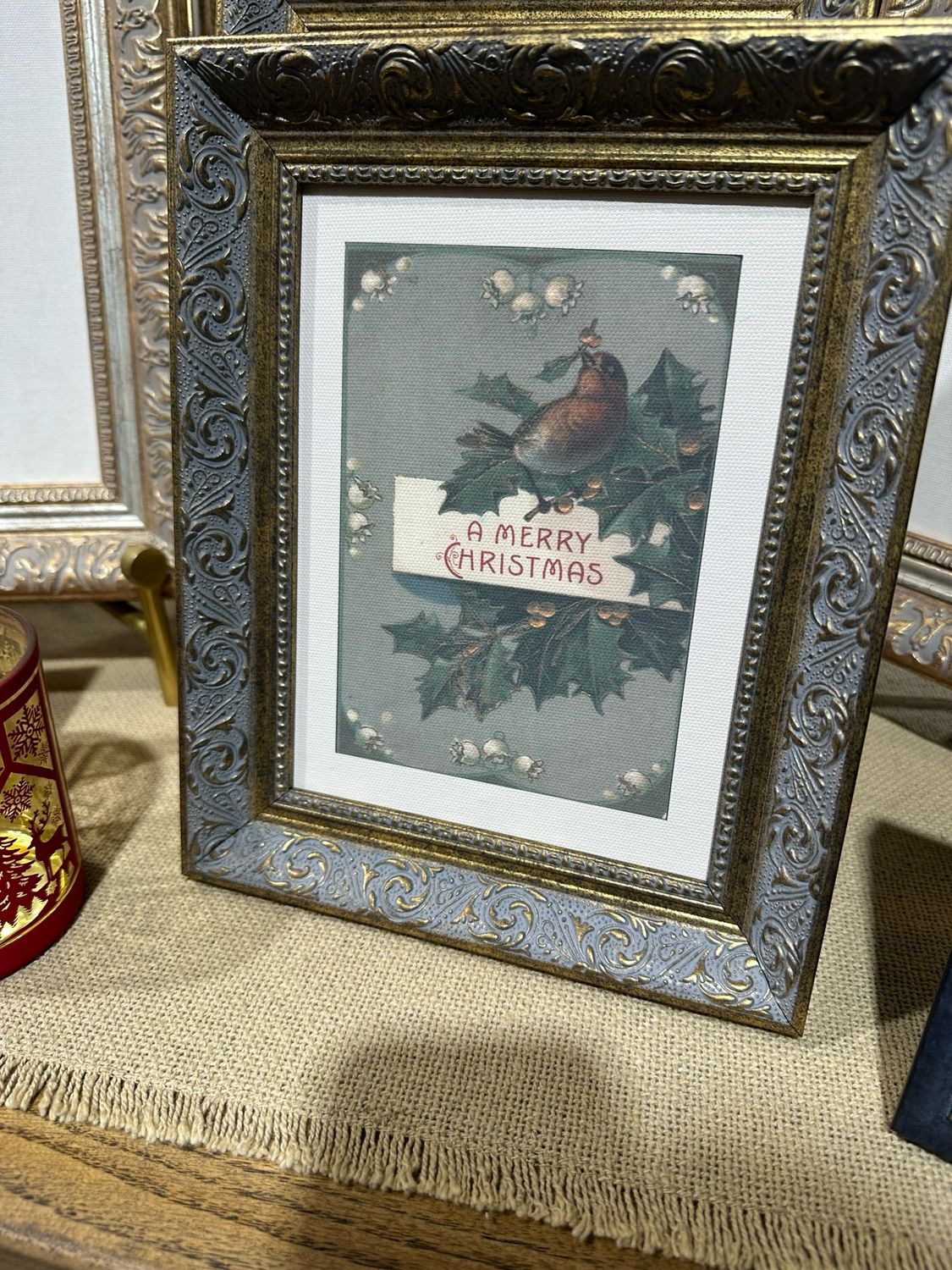 PLH 8x10 Cmas Bird Gold Frame