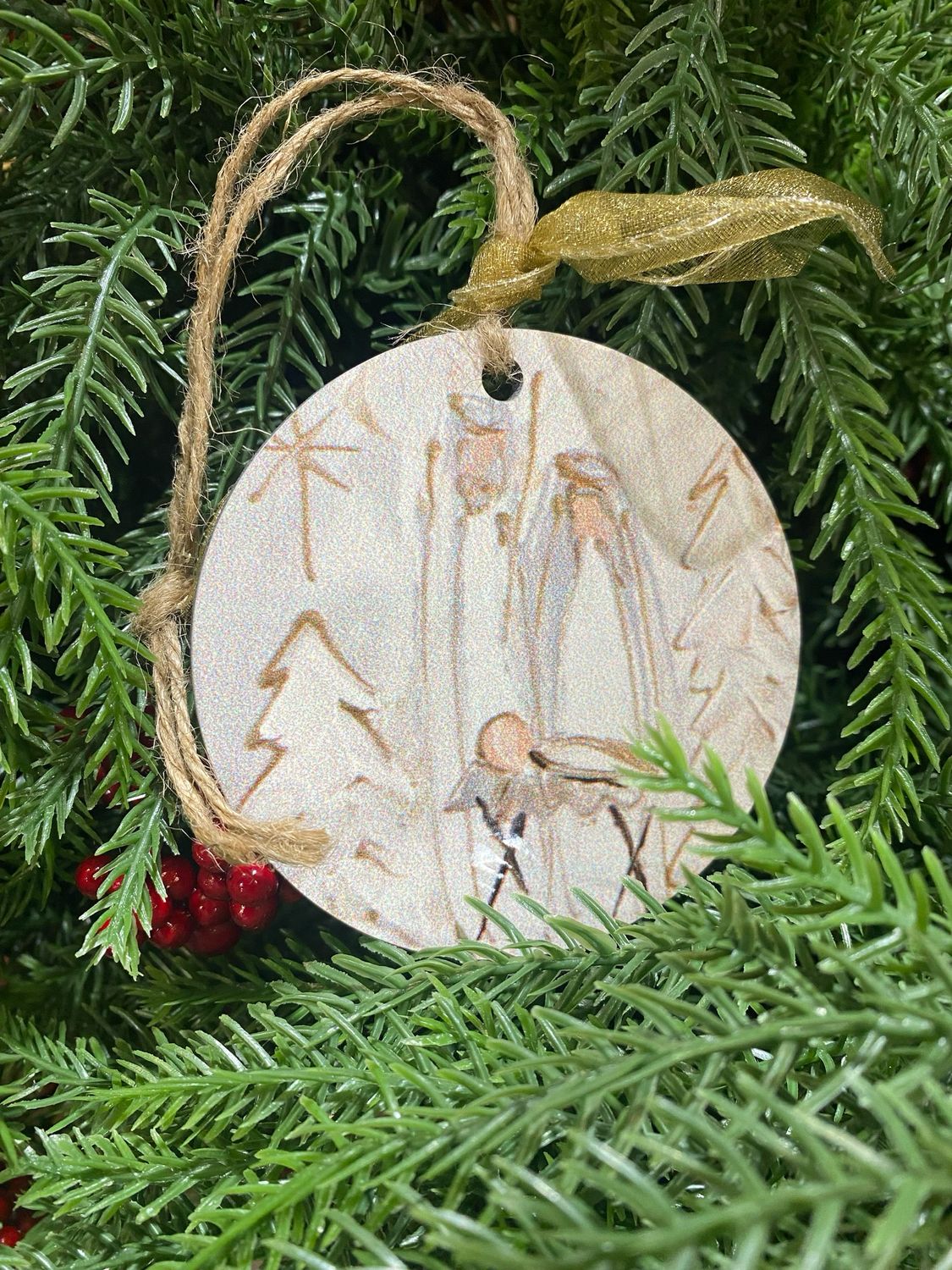 SCM Orn Wht Gold Nativity